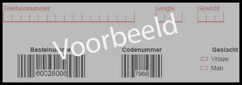 Voorbeeld labelkaart